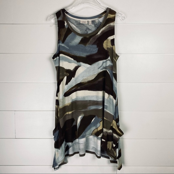 LOGO by Lori Goldstein abstract tunic tank top